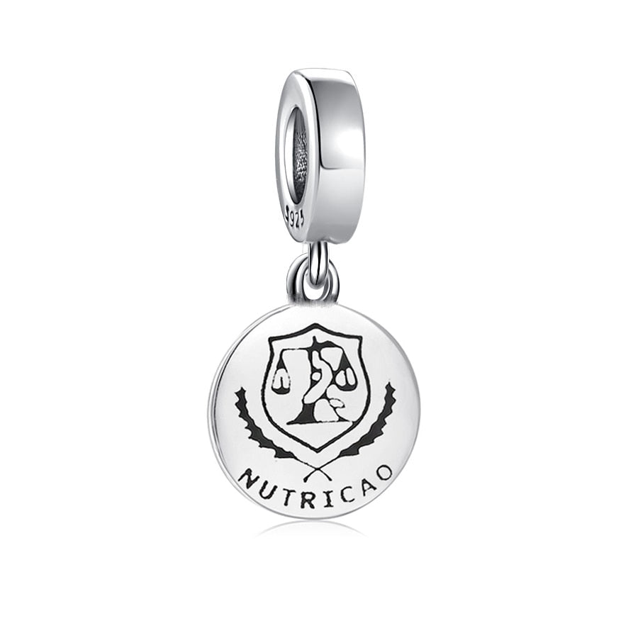 Pendente em prata - Charm Profissões Nutrição