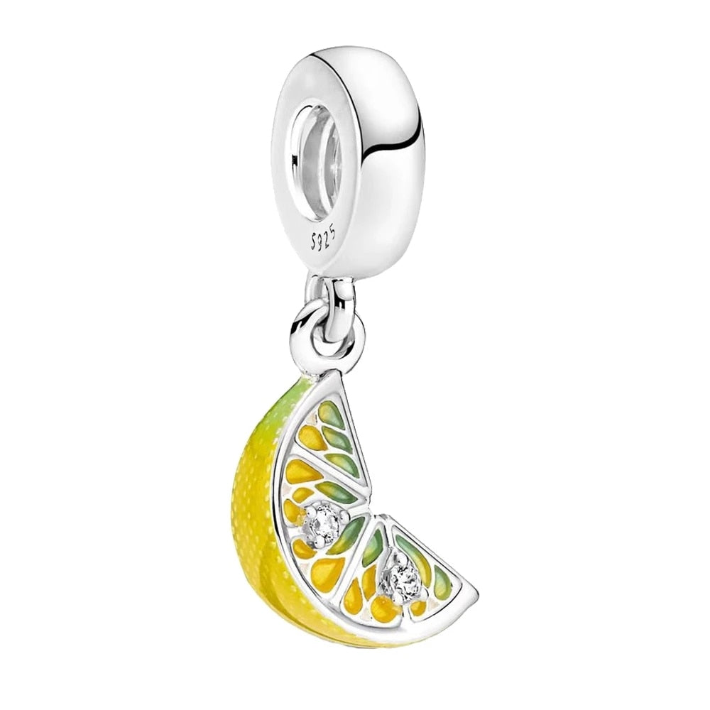 925 Sterling Silver Lime and Lemon Charm