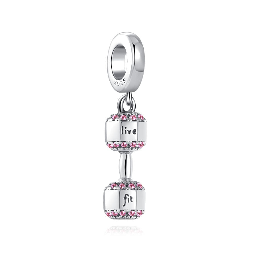 Fitness Gym Dumbbell Dangle Charm
