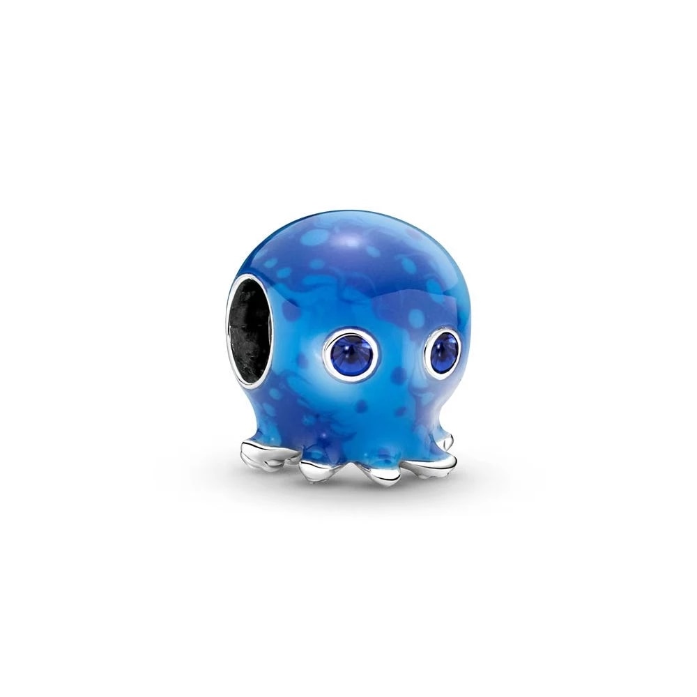 925 Sterling Silver Ocean Bubbles Octopus Charm