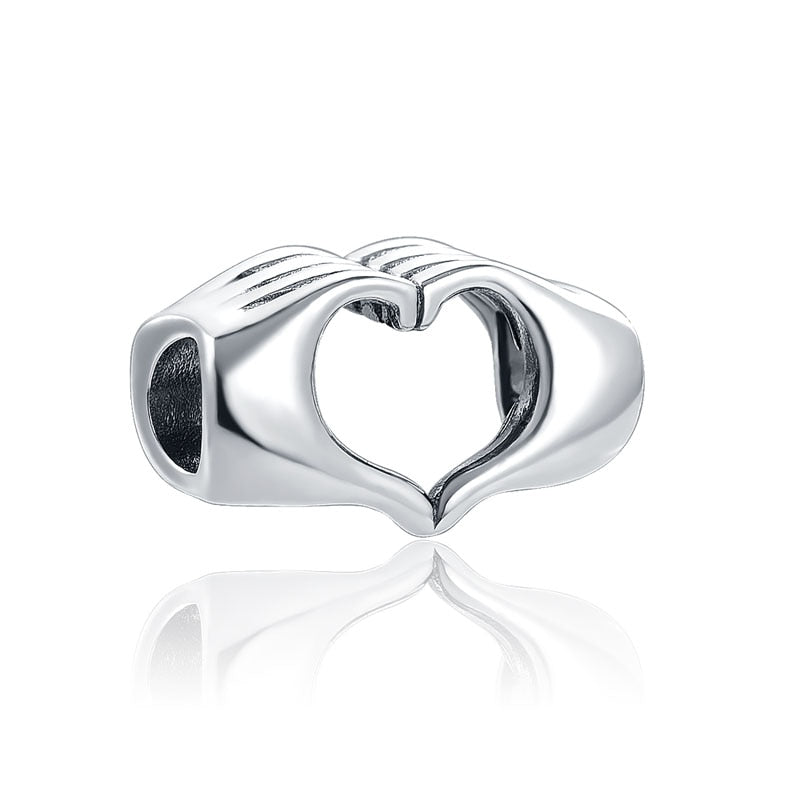 Charm 925 Sterling Silver - Hands Heart