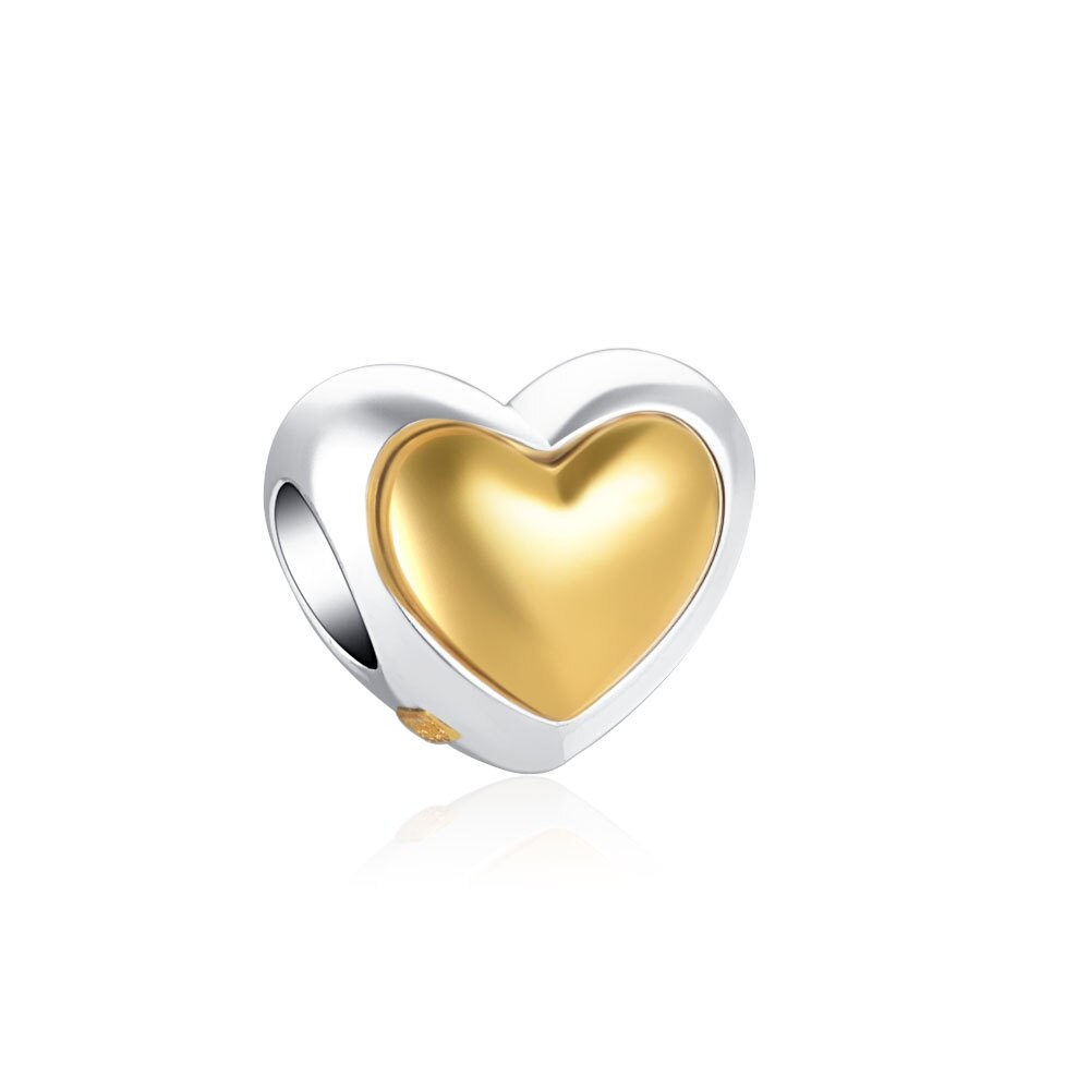Domed Golden Heart Charm