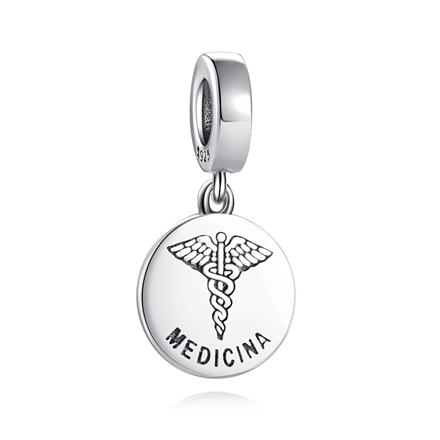 Pendente em prata - Charm Profissões Medicina