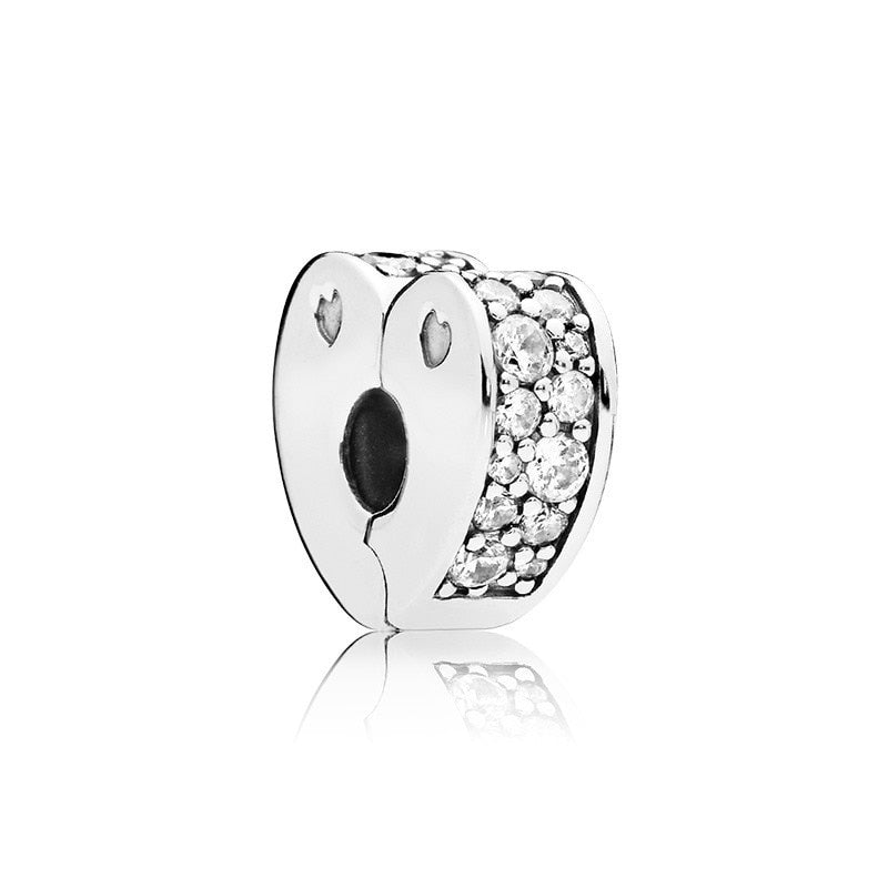 Cubic Zirconia White Pave Fixed Clip Charm