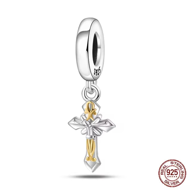 Heavenly Dove and Wreath Charm- Silver Sterling 925