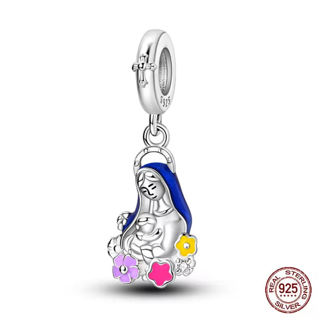 Madonna & Child Floral Charm