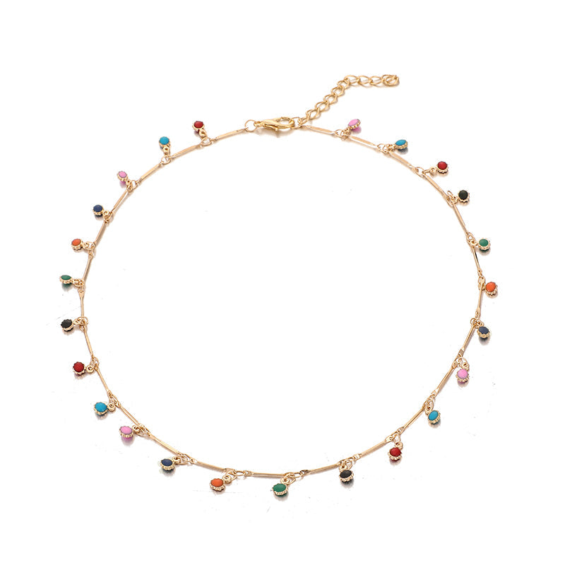 Choker Multicolorida folheada a ouro