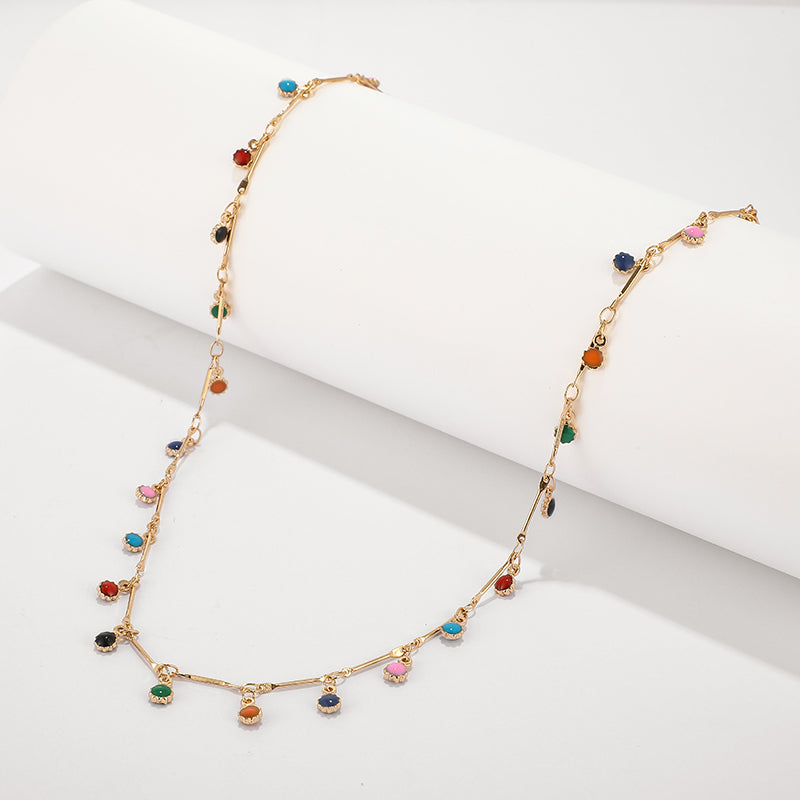 Choker Multicolorida folheada a ouro