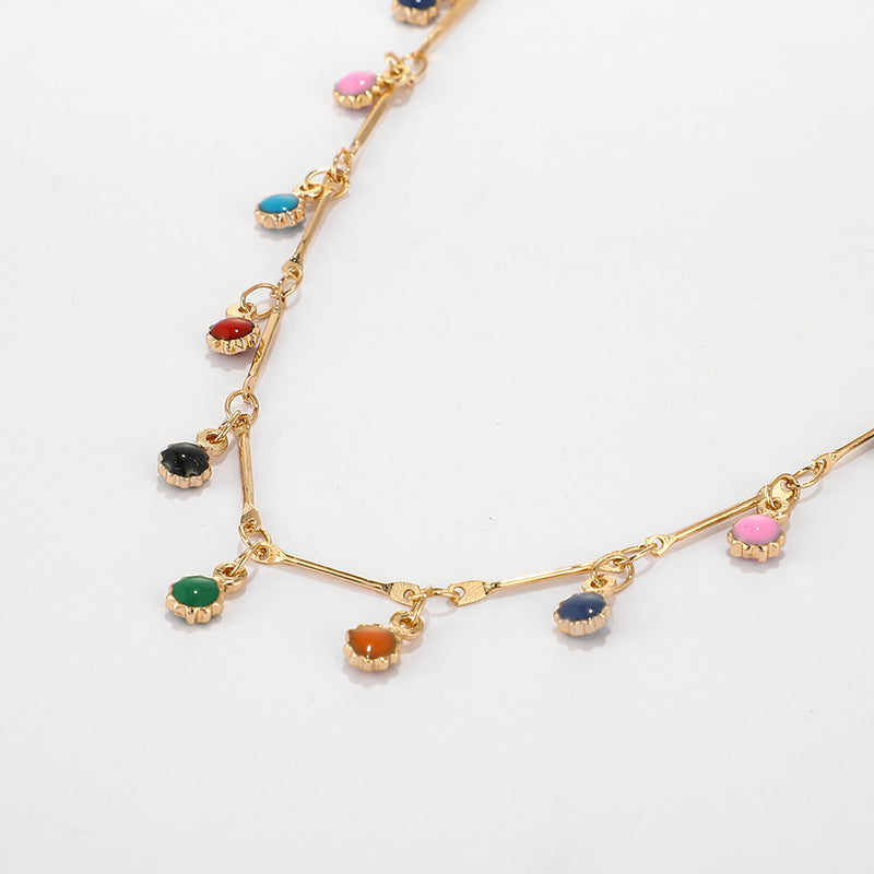Choker Multicolorida folheada a ouro