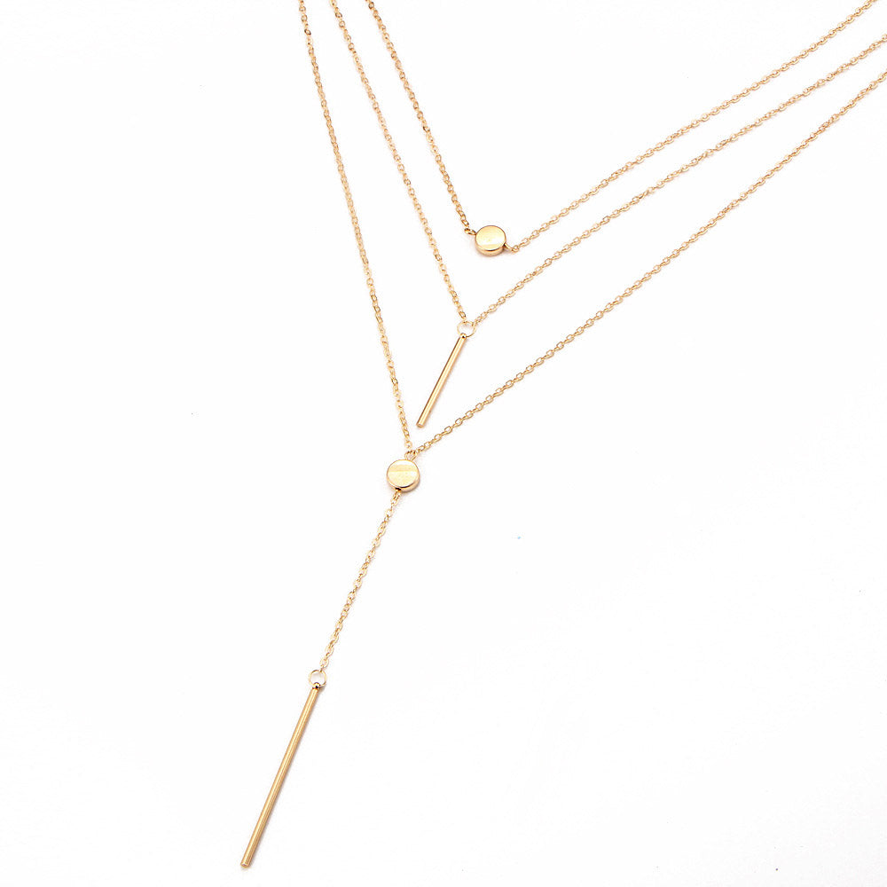 Mix de Colares Coleção Glam Colar Longo 3 voltas Folhado a Ouro