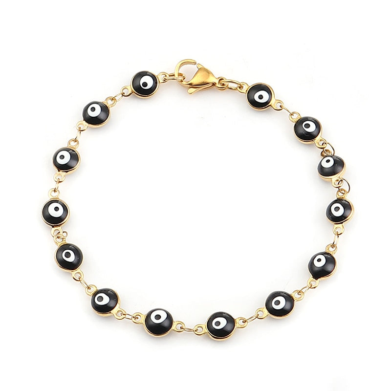 Pulseira Mymya Grecia Olho Grego Folheada a Ouro