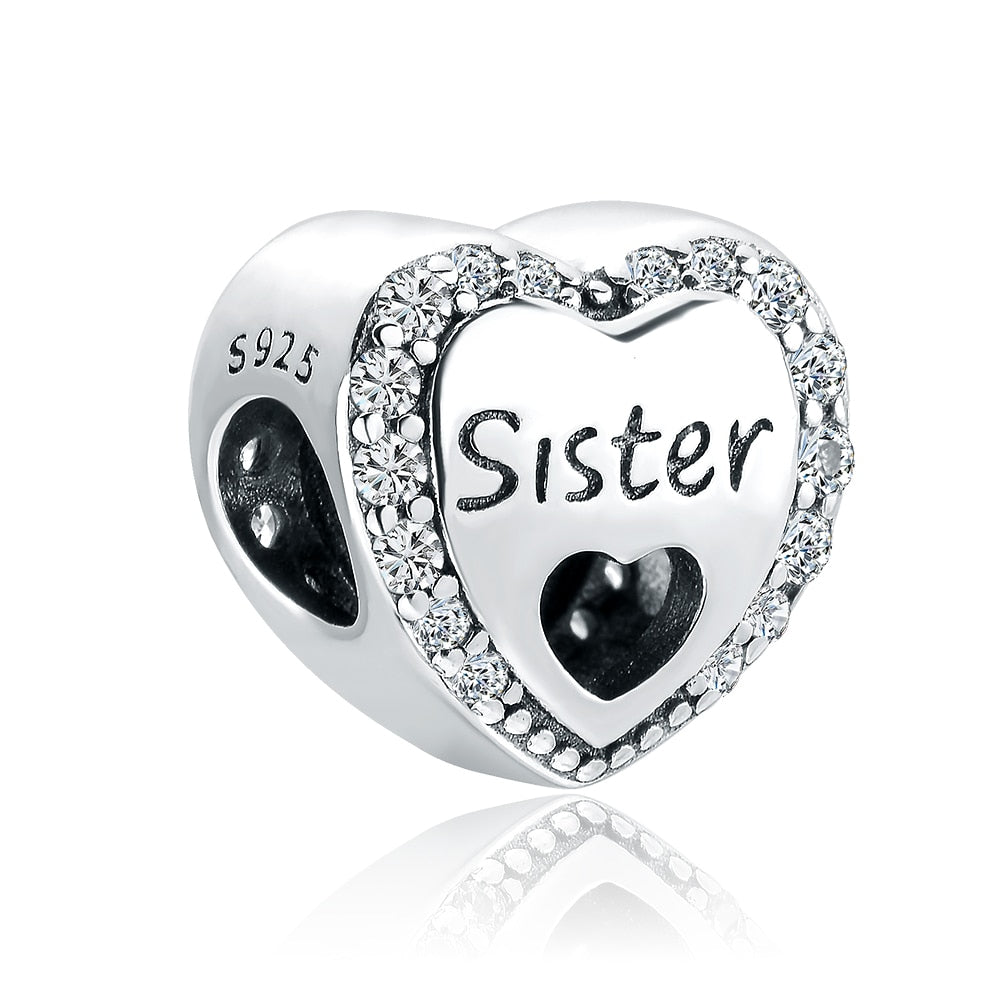 Charm 925 Sterling Silver - Sister
