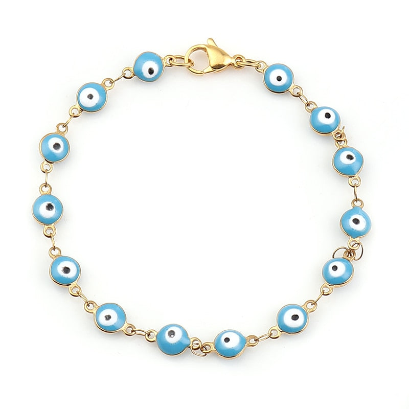 Pulseira Mymya Grecia Olho Grego Folheada a Ouro