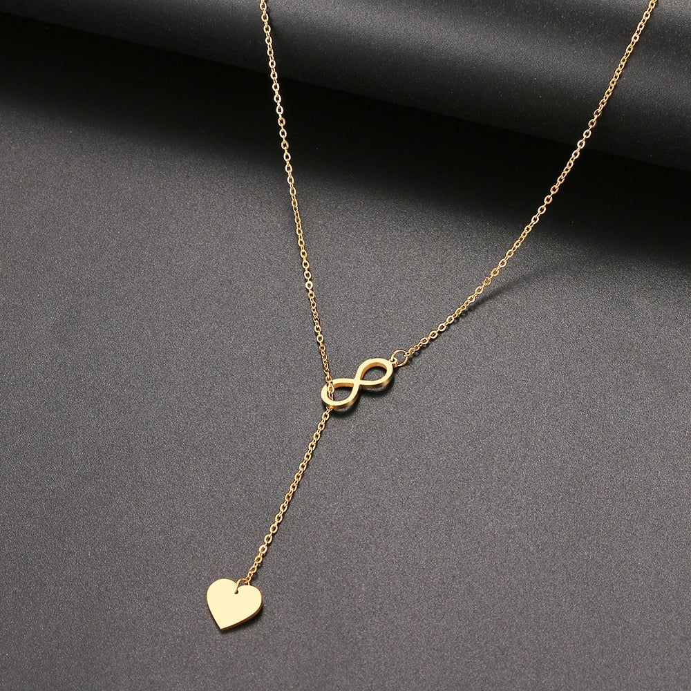 Colar Infinito Amor Folheado a Ouro ou Prata