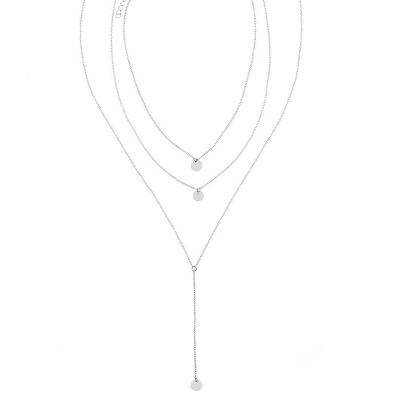 Colar Longo 3 voltas Medalinhas Folheado a Ouro ou Prata