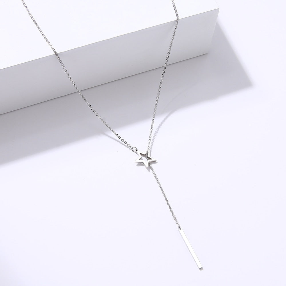 Colar Gravatinha Estrela Folheado a Ouro ou Prata