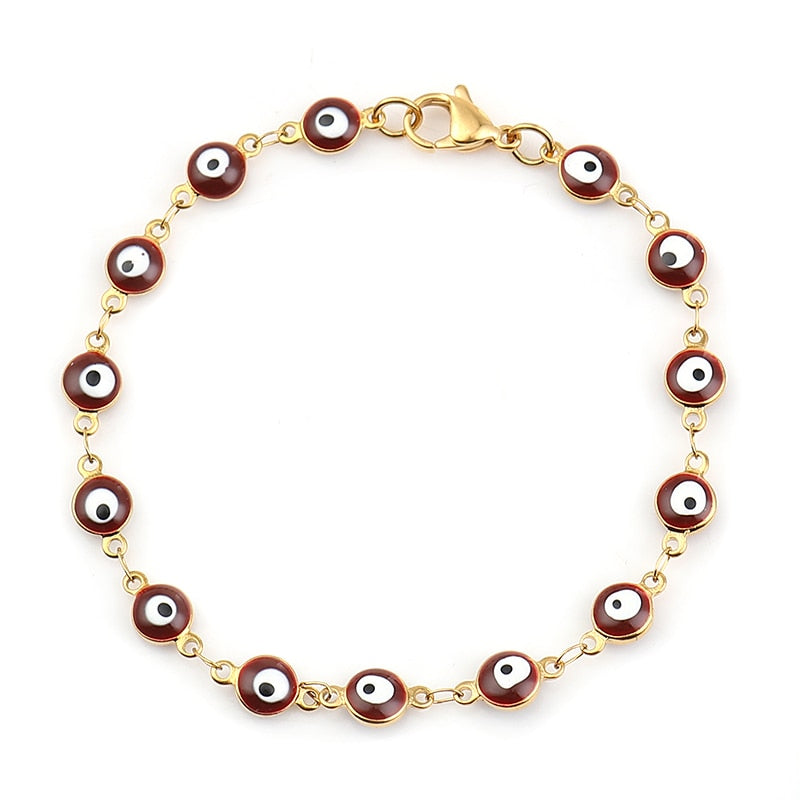 Pulseira Mymya Grecia Olho Grego Folheada a Ouro
